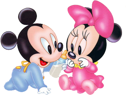 Minnie & Mickey│mouse - Bebe Minnie Et Mickey (413x315), Png Download