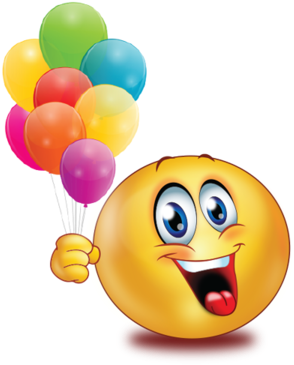 Happy With Balloons - Smiley Face Waving Goodbye (384x384), Png Download