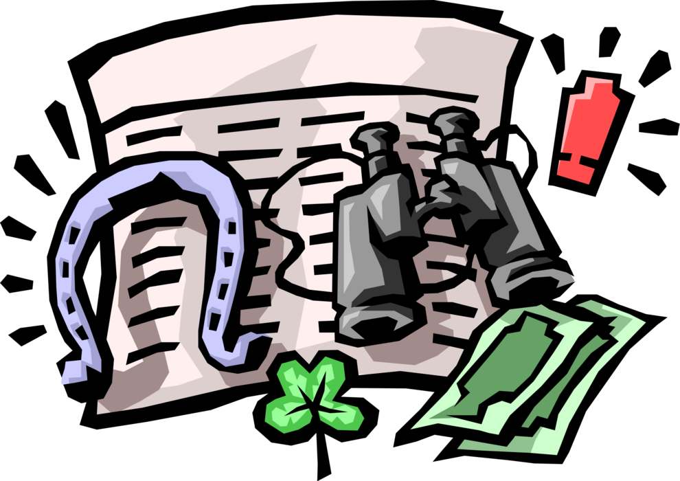 Vector Illustration Of Sport Of Horse Racing Horseshoe, (990x700), Png Download