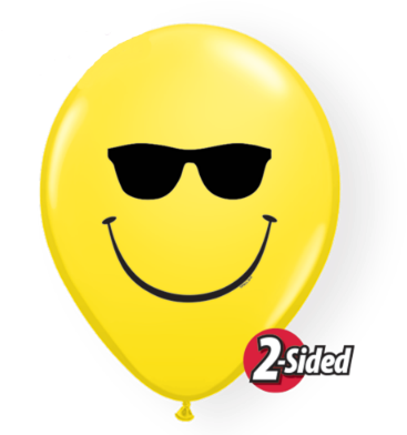 $21 - - 11" Yellow 50 Count Smile Face Sunglasses - Mylar Balloons (400x400), Png Download