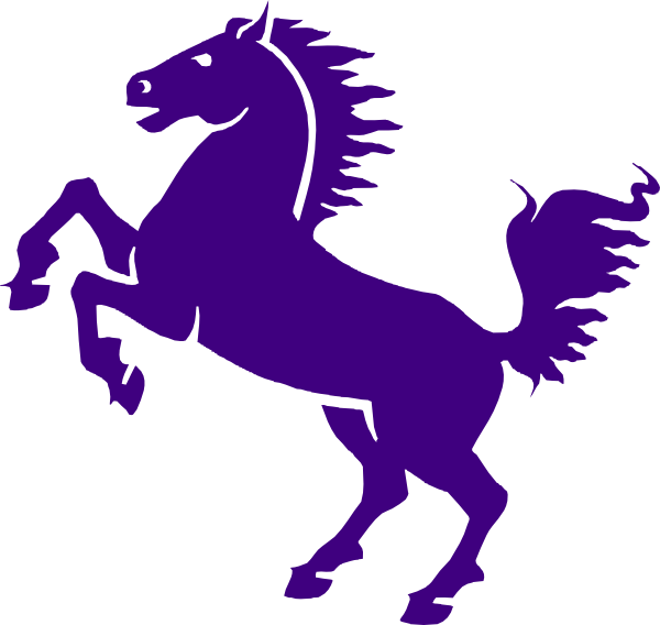 Horseshoe Clipart Purple - Purple Mustang Horse (600x568), Png Download