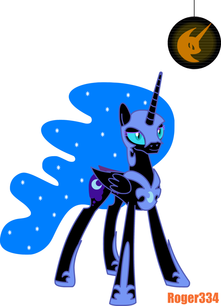 Roger334, Happy, Horseshoes, Lantern, Mare In The Moon, - Cartoon (742x1024), Png Download