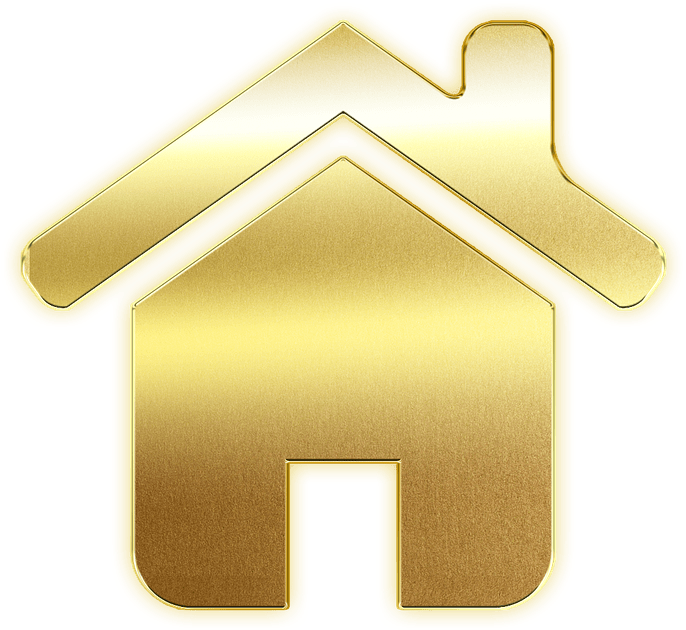 Icon, House, Home, Button, Logo, Gold - Icono De Casa Png (604x340), Png Download