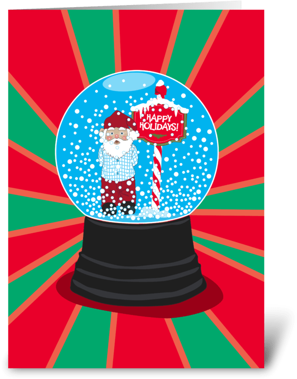 Snowglobe Greeting Card - Circle (700x792), Png Download