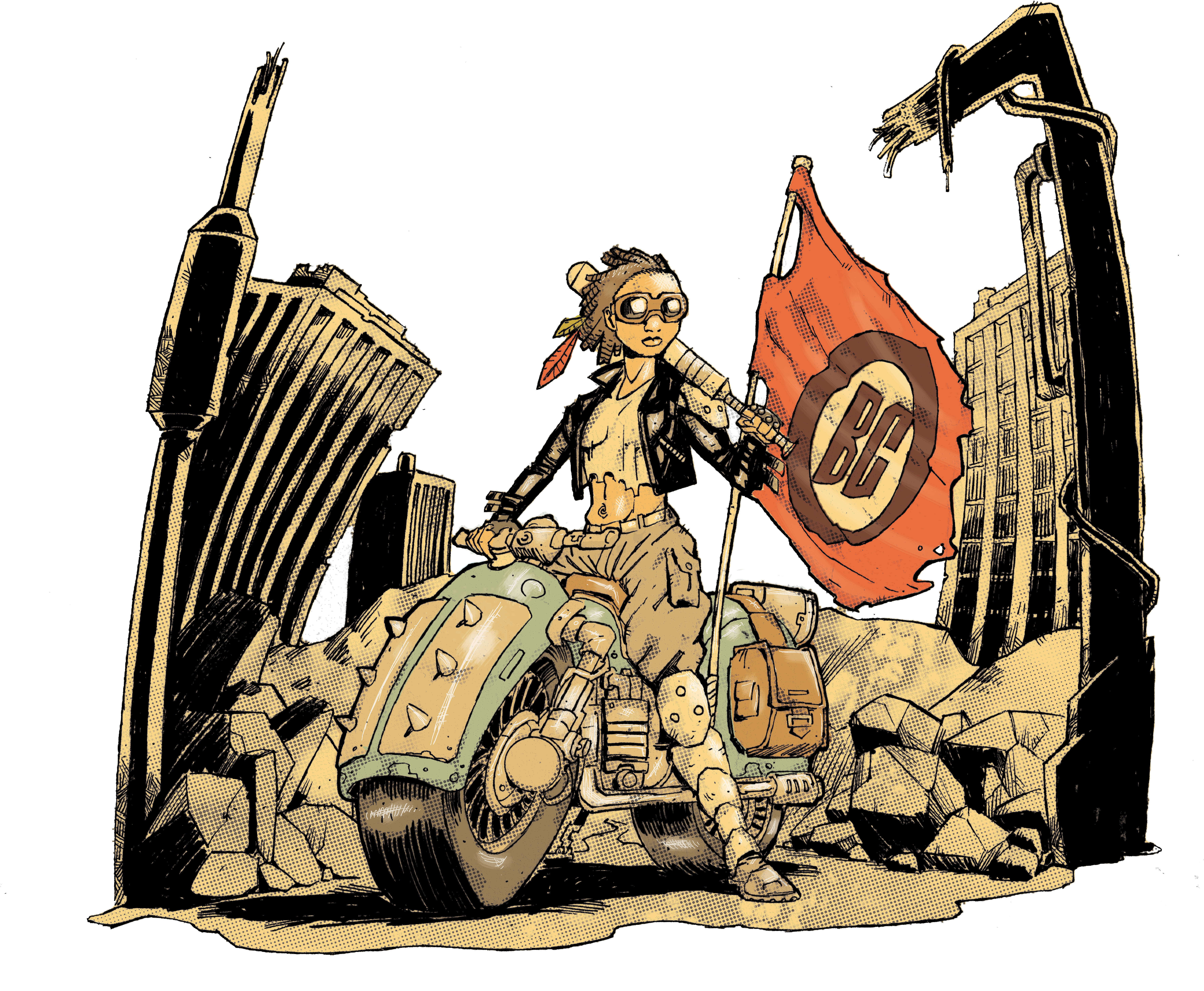 Virtue And Her Bat Signal T-shirt (7452x6068), Png Download