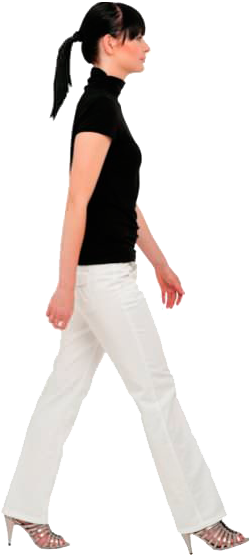 Cutout Woman Walking - Woman (297x558), Png Download