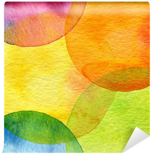 Abstract Watercolor Circle Painted Background Wall - Modern Art (400x400), Png Download