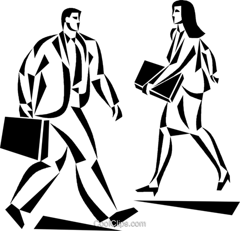 Man And Woman Walking Past Each Other Royalty Free - Illustration (480x462), Png Download