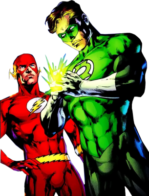 Green Lantern And The Flash Psd50614 - Green Lantern Dc Comic (305x400), Png Download