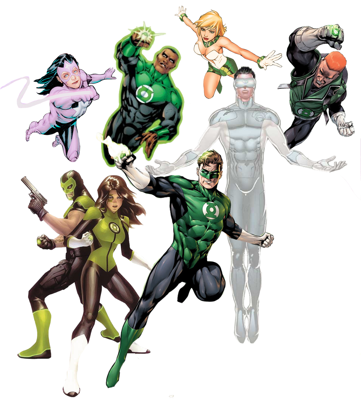 Lanterns Of Sector - Dc Families (1280x1434), Png Download