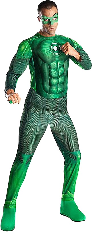 Mens Shiny Hal Jordan Green Lantern Deluxe Costume (640x868), Png Download