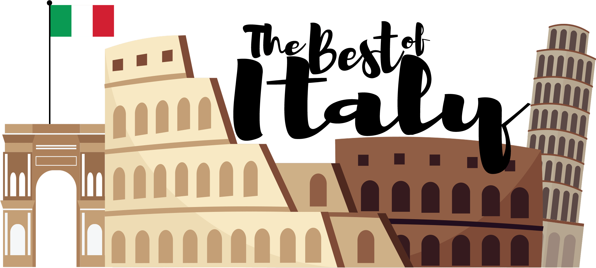 Best Of Italy 2-min - Italy Clipart Png (2550x1200), Png Download