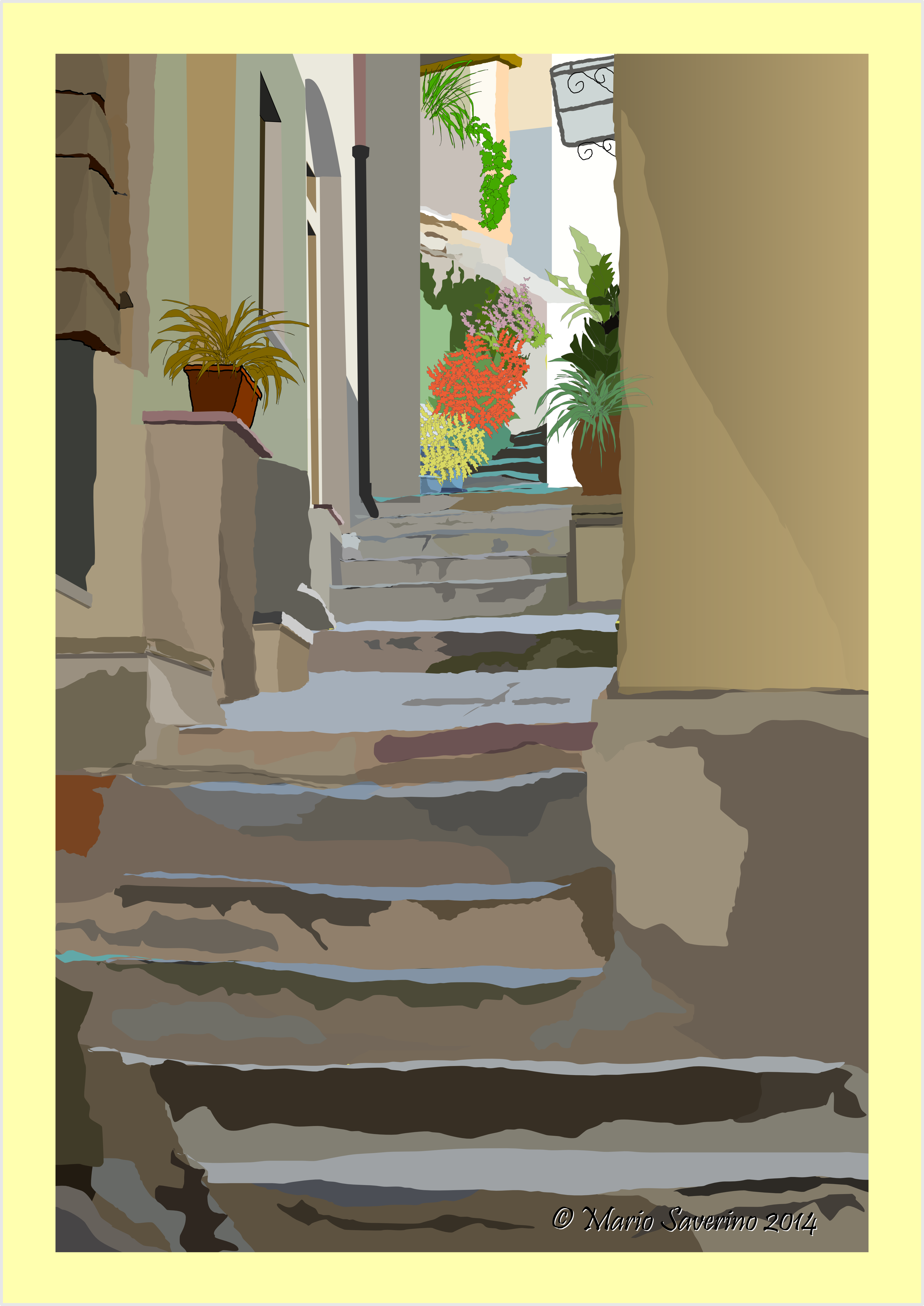 08152014 Cinque Terre Steps - Floor (3788x5355), Png Download