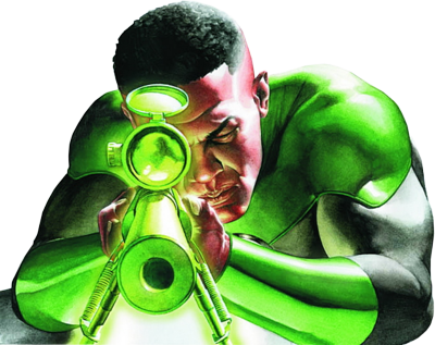 The Final Resolution Scenes Have Sinestro In Prison, - John Stewart Green Lantern Sniper (400x317), Png Download