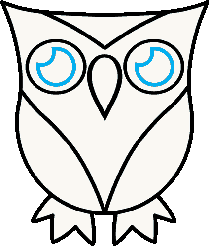 How To Draw A Cartoon Owl In A Few Easy Steps Easy - Symmetrical Owl Drawing Clip Art (680x599), Png Download