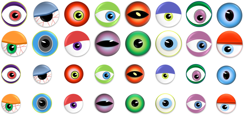 Pin Spooky Eyes Clip Art - Monster Eyes (800x386), Png Download