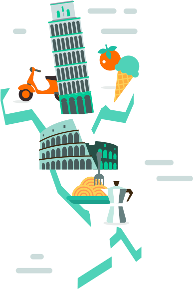 Italy Map Image - Graphic Design (500x600), Png Download