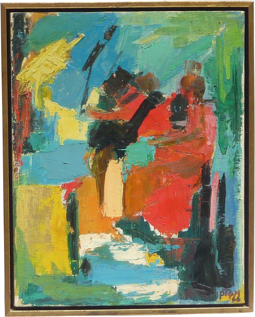 Rita Lipton Modern Mid Century Abstract Oil Painting - Painting (1098x1098), Png Download