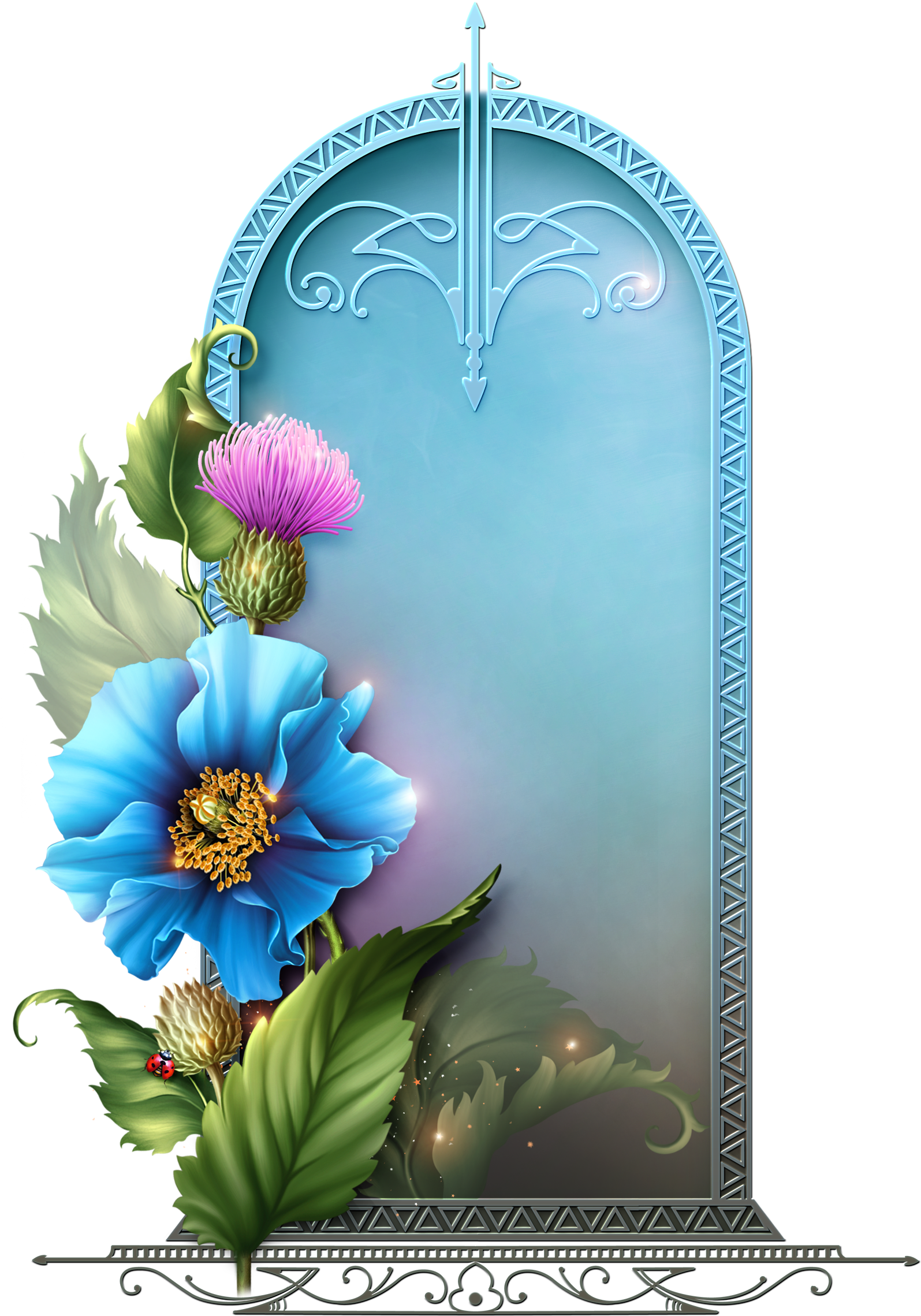 Himalyan Blue Poppies - Models Moonbeam1212 Decoupage Moonbeam Christmas Transparent (1615x2314), Png Download