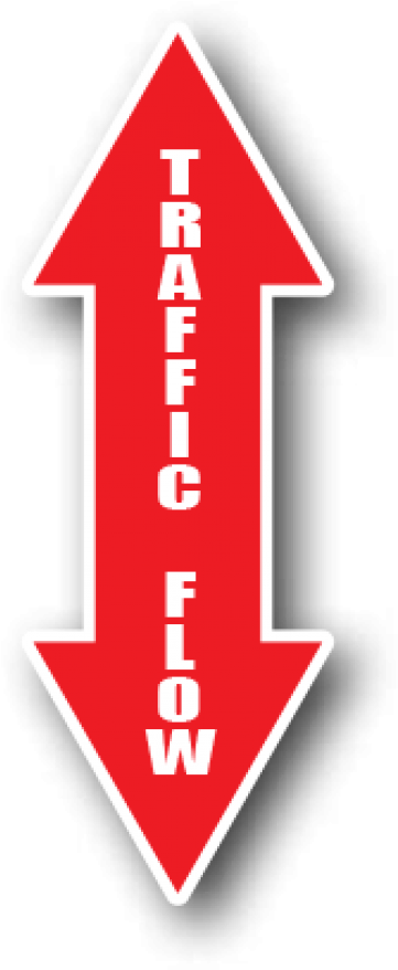 Floor Marking Red Arrows, Traffic Flow Both Ways - Arrow (546x1000), Png Download