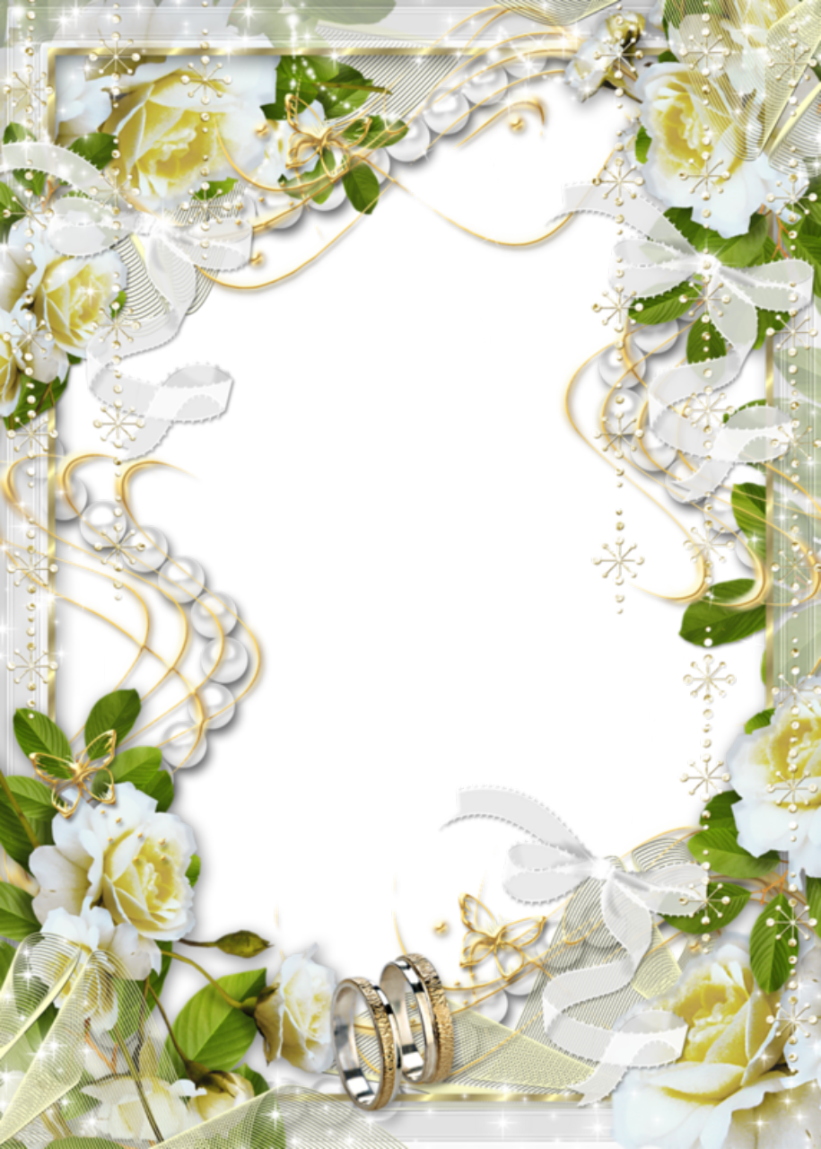 Dreamy Wedding Picture Frame - Wedding Photo Frame Png (915x1280), Png Download