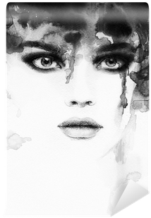 Woman Portrait - Art Print: Ismagilova's Woman Portrait .abstract Watercolor (400x400), Png Download