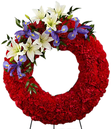 Lo Mas Exclusivo ✅ Coronas De Muertos, Alto Diseño - Red White And Blue Flowers For Funeral (500x500), Png Download
