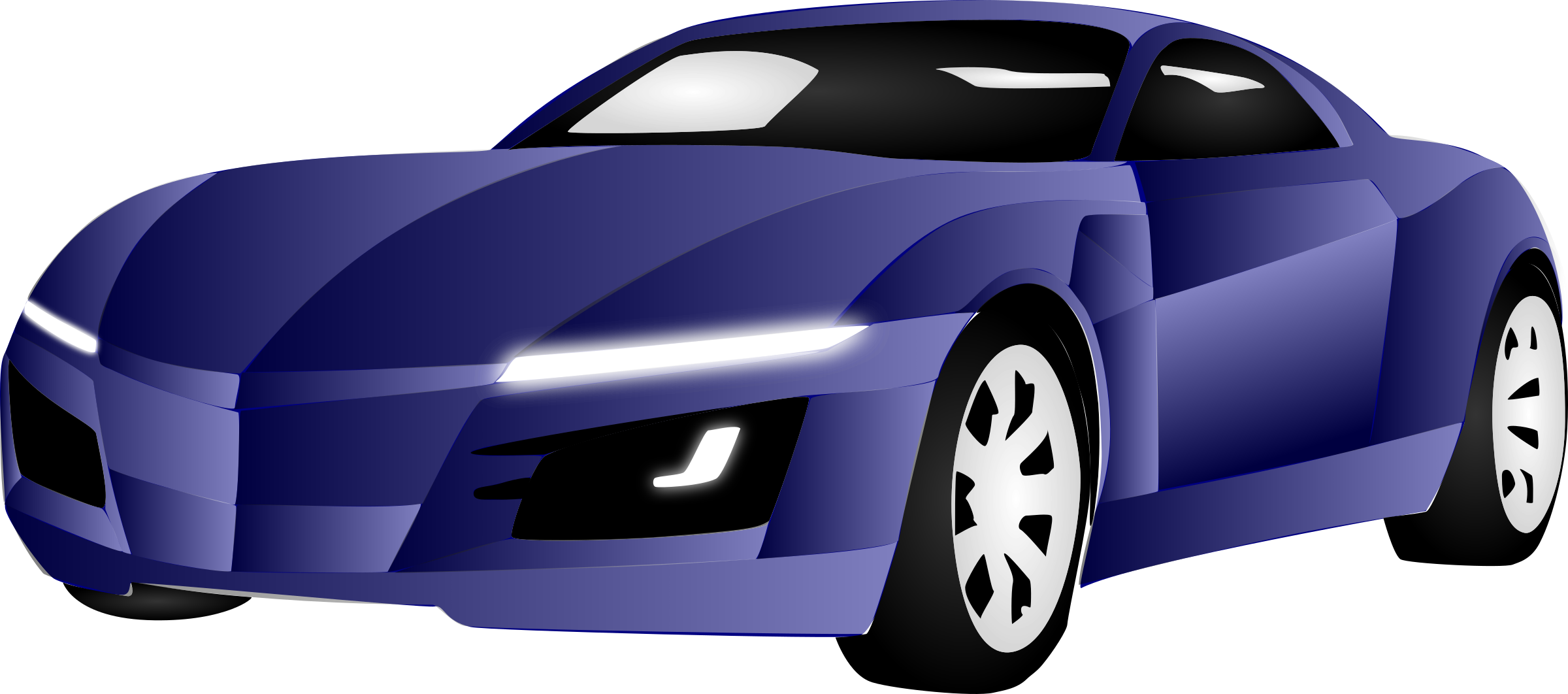 Cartoon Sports Car Png (2400x1062), Png Download