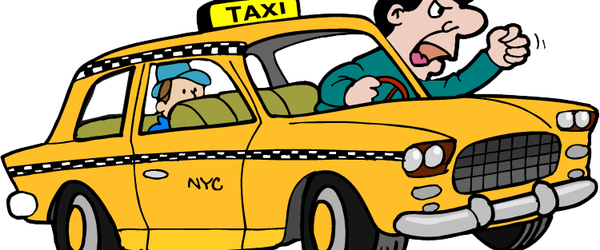 Banner Transparent Taxi Drawing Cartoon - Clip Art Taxi Driver (600x250), Png Download