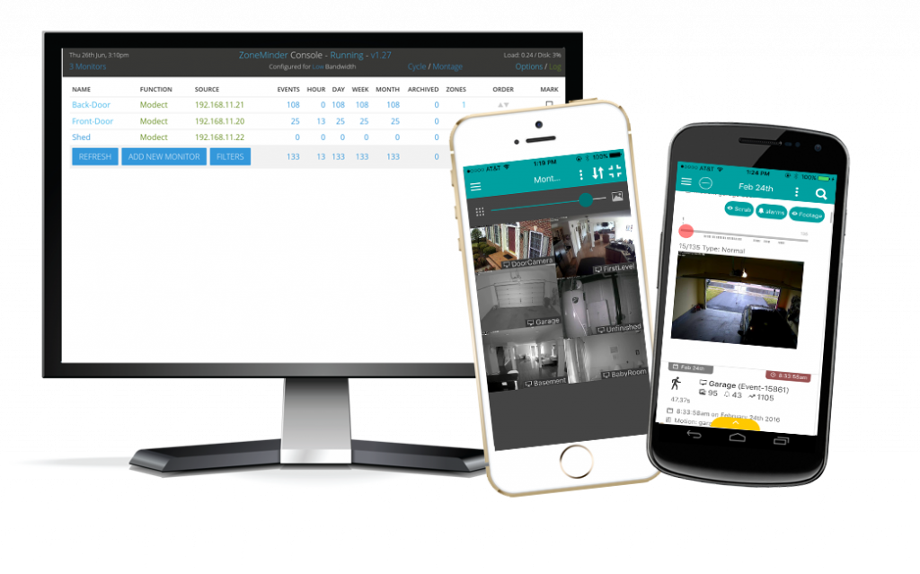 Solução Para Gravação Em Nuvem Da Sua Câmera Ip Ou - Zoneminder App (1024x639), Png Download