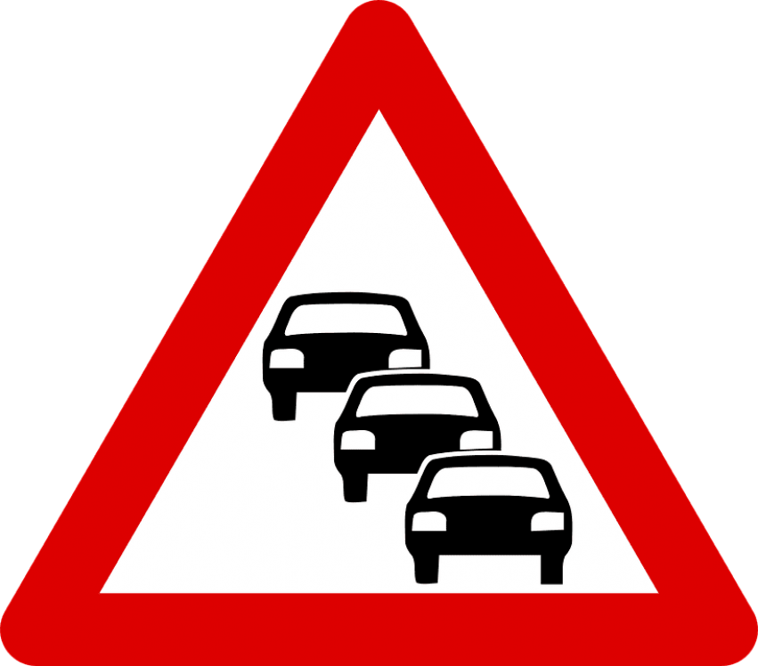 Traffic Queue Warning Road Sign Png - Y Junction Road Sign (819x720), Png Download