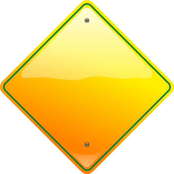 Blank Yellow Road Sign - Blank Yellow Yield Sign (600x600), Png Download