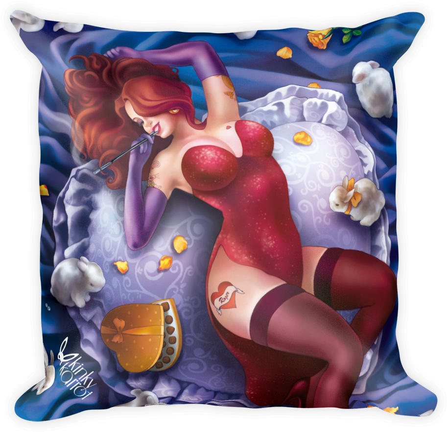 Jessica Rabbit Pin-up Girl Throw Pillow - Cushion (1000x1000), Png Download