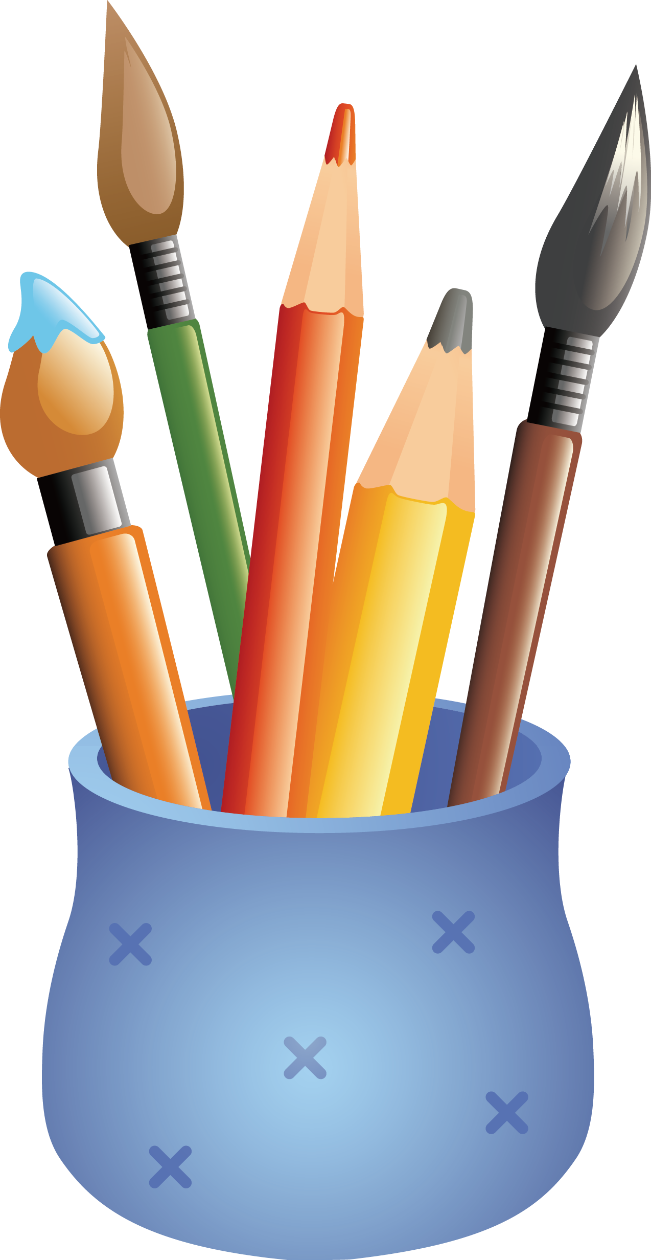 Jpg Library Library America Drawing Colored Pencil - Drawing Of Pen Holder (1274x2464), Png Download