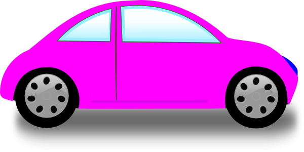 Cartoon Car Pictures Clip Art - Pink Car Clipart (600x300), Png Download