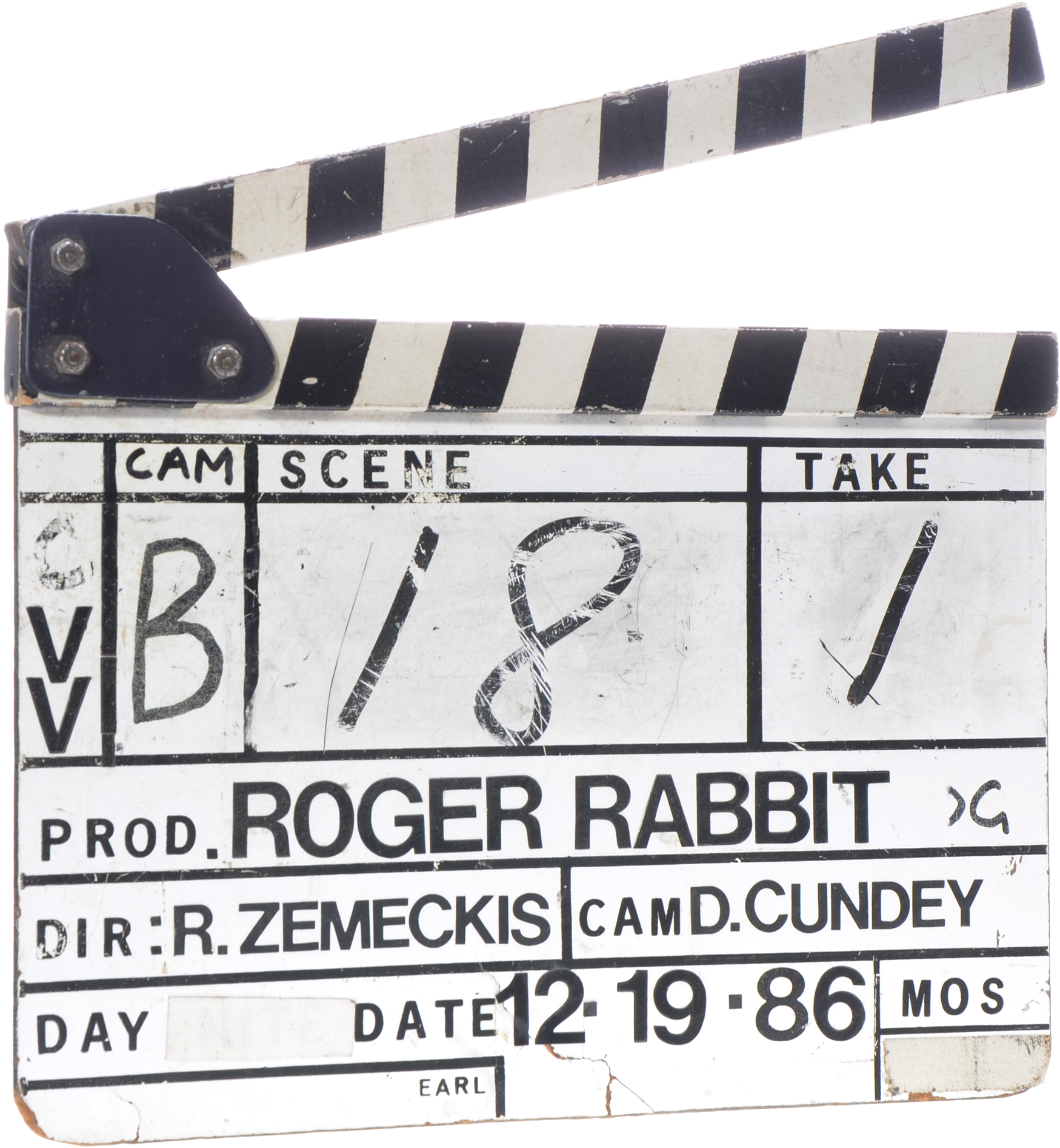 Clapboard From Who Framed Roger Rabbit - Production (1926x2000), Png Download