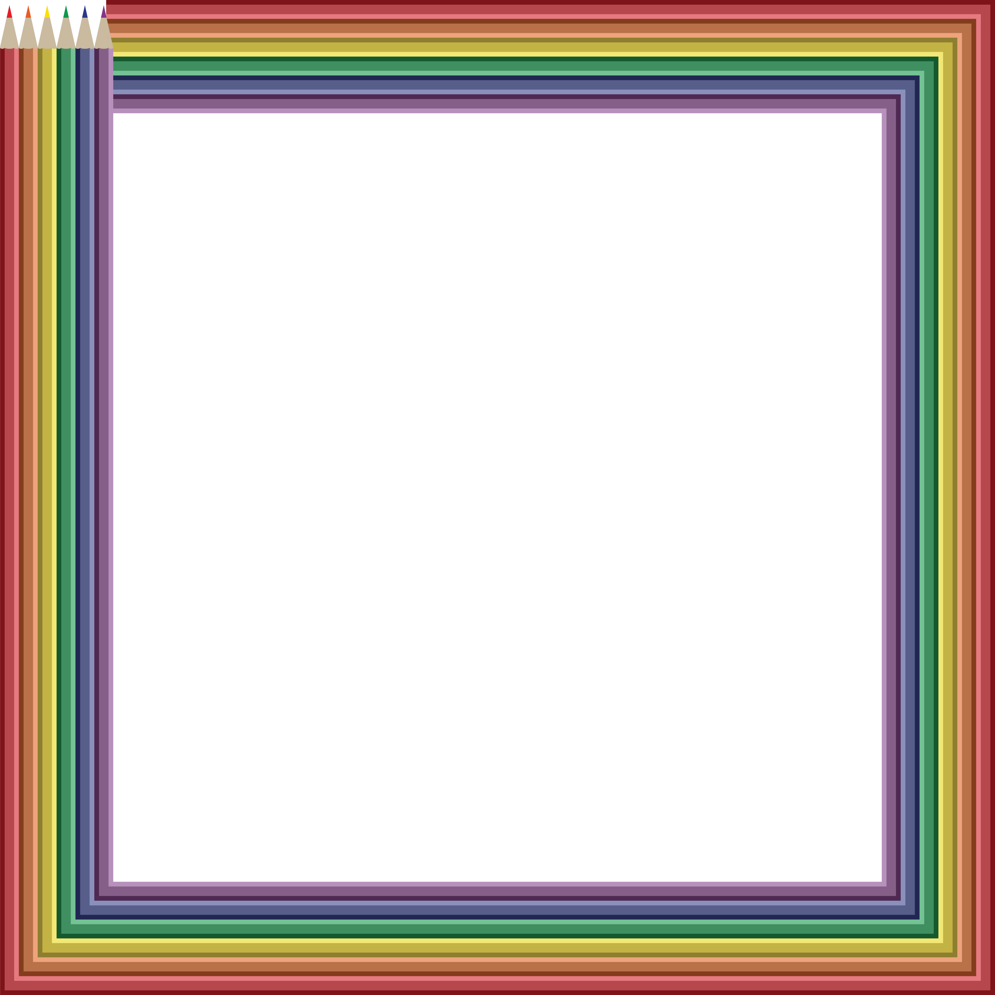 Free Clipart Of A Frame Of Colored Pencils - Colored Pencil Frame Png (4000x4000), Png Download