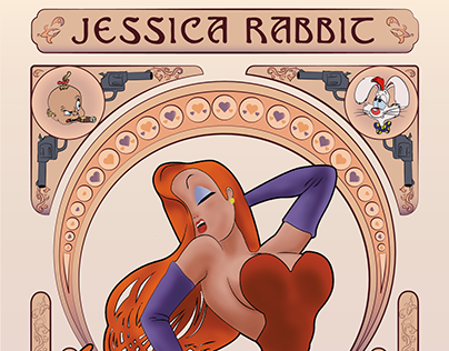 Art Deco Jessica Rabbit (404x316), Png Download