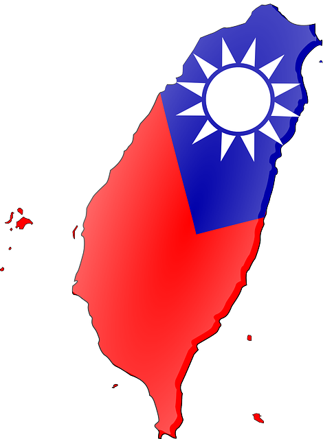 Taiwan, Chinese, China, Island, Flag, Map - Taiwan Flag Map Png (470x640), Png Download