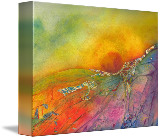 "jeweled Sunset" By Sheri Trepina, Kalispell, Mt // - Painting (650x561), Png Download