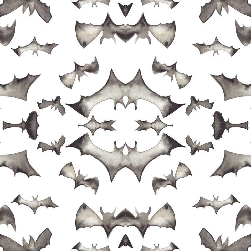 Watercolor Bats -large 800 Dpi Fabric - Watercolor Painting (800x800), Png Download