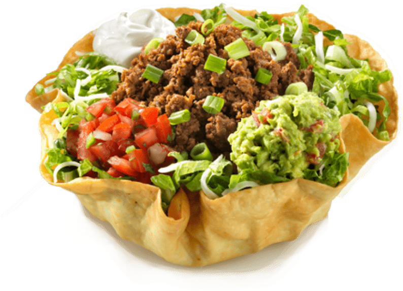 Best Taco Salad Tortilla Bowl Png Png - Taco Salad Transparent Png (850x821), Png Download