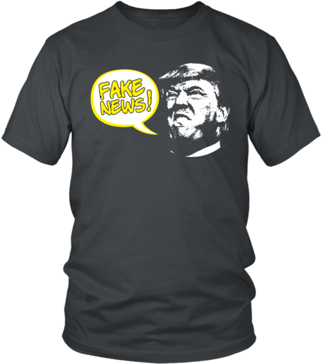 Fake News Shirt With Trump Head And Cartoon Style Bubble - Wvu Shirt (530x530), Png Download