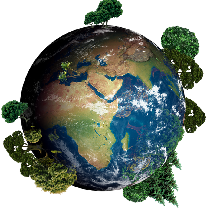 Globe Png Transparent Image - Earth With Trees Png (720x720), Png Download