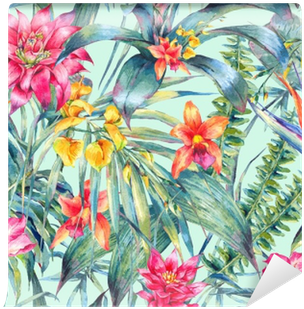 Watercolor Floral Tropical Seamless Pattern - Jk7 Skincare (400x400), Png Download