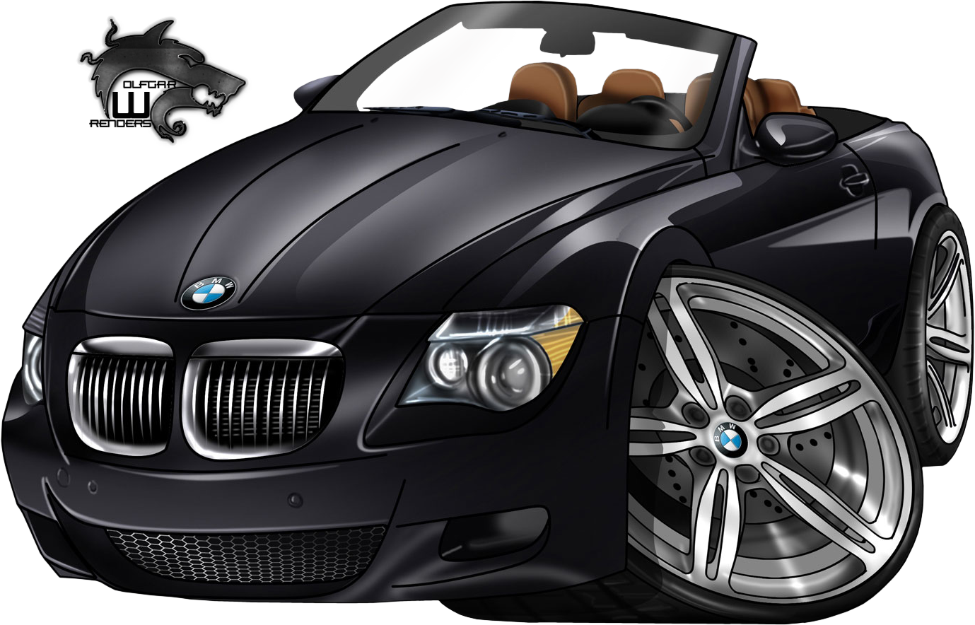 Home Cartoon Car - Bmw Cartoon Png (1379x884), Png Download