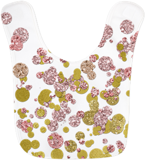 Gold Sparkle Gem Confetti Polyester Baby Bib - Rose Gold Sparkle Confetti Tile Coaster (350x350), Png Download