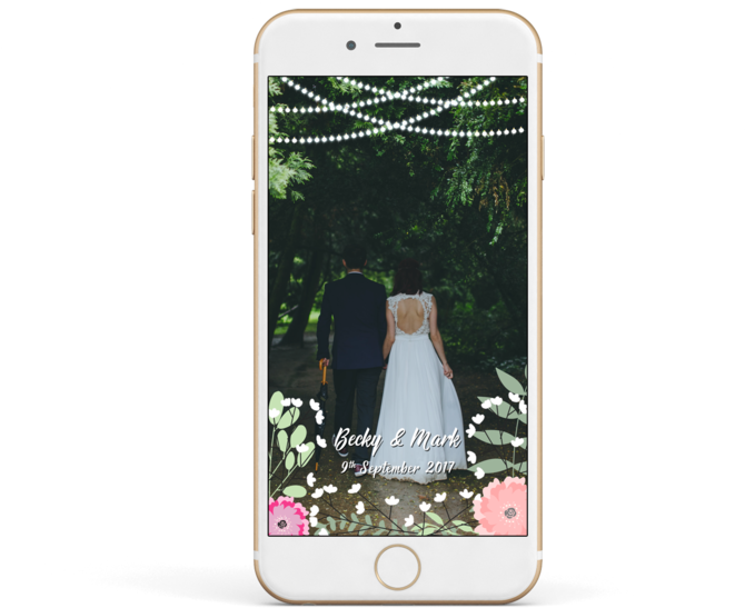 Snapchat Wedding Filter - Einfaches Hochzeits-foto Danken Ihnen Postkarte (750x554), Png Download