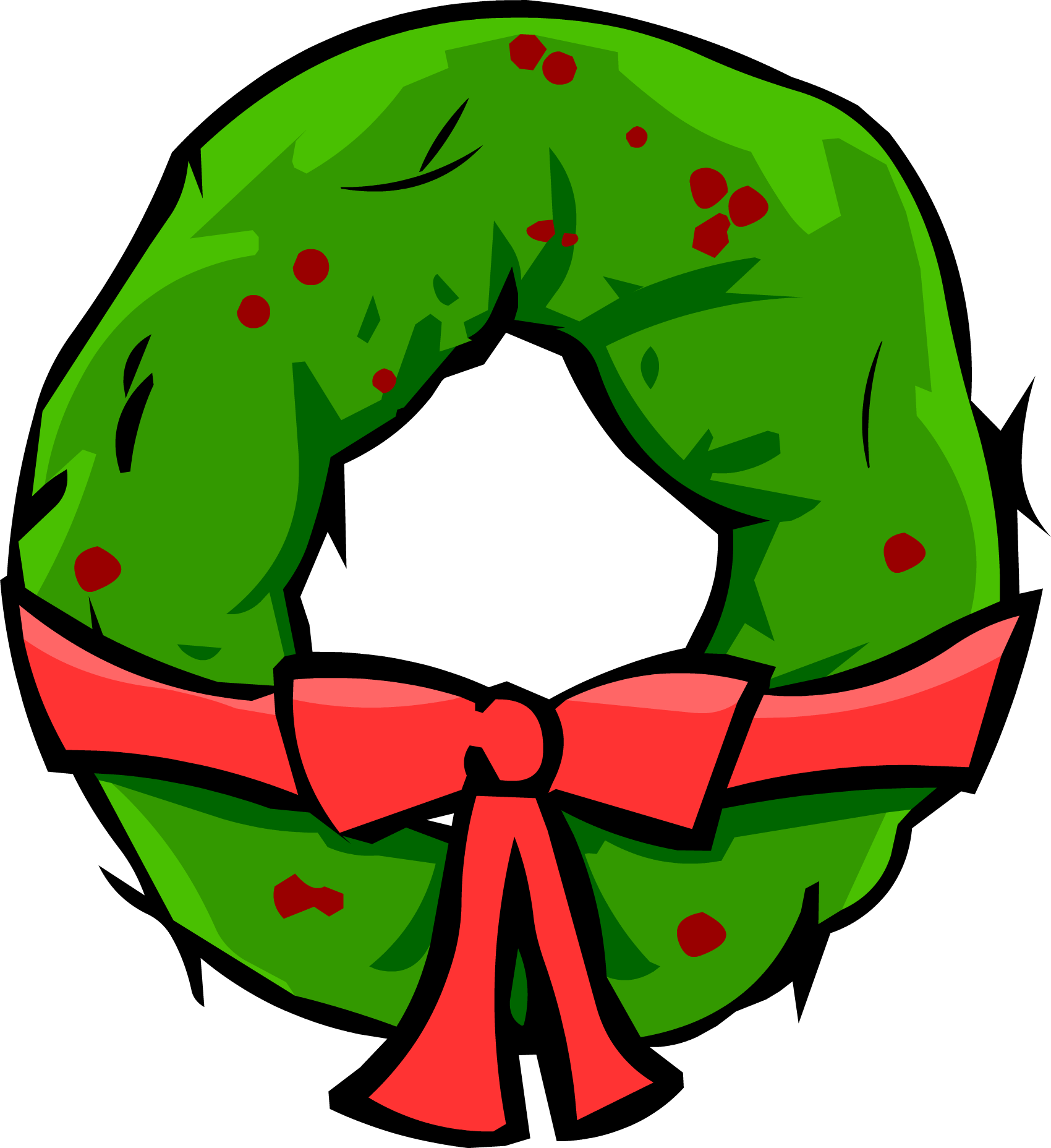 Christmas Wreath - Png - Club Penguin Christmas Furniture (1700x1856), Png Download