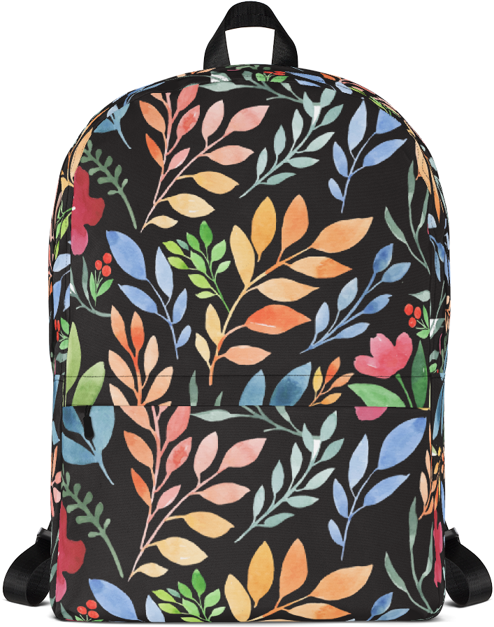 Watercolor Floral Print Backpack - Backpack (1000x1000), Png Download
